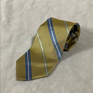 Brooks Brothers 346 Silk Tie Yellow Blue Striped